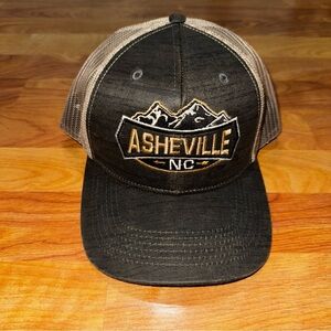 Asheville NC SnapBack Trucker Hat Patch Cap Brown Mesh Back OSFM New W/Out Tags
